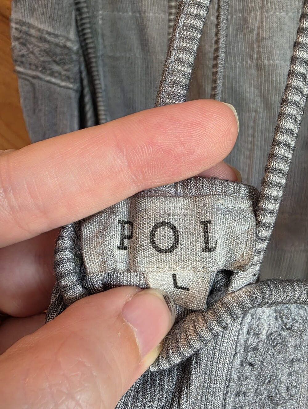 52) POL Sleeveless BOHO Knit Top Sz. Large - Picture 9 of 15